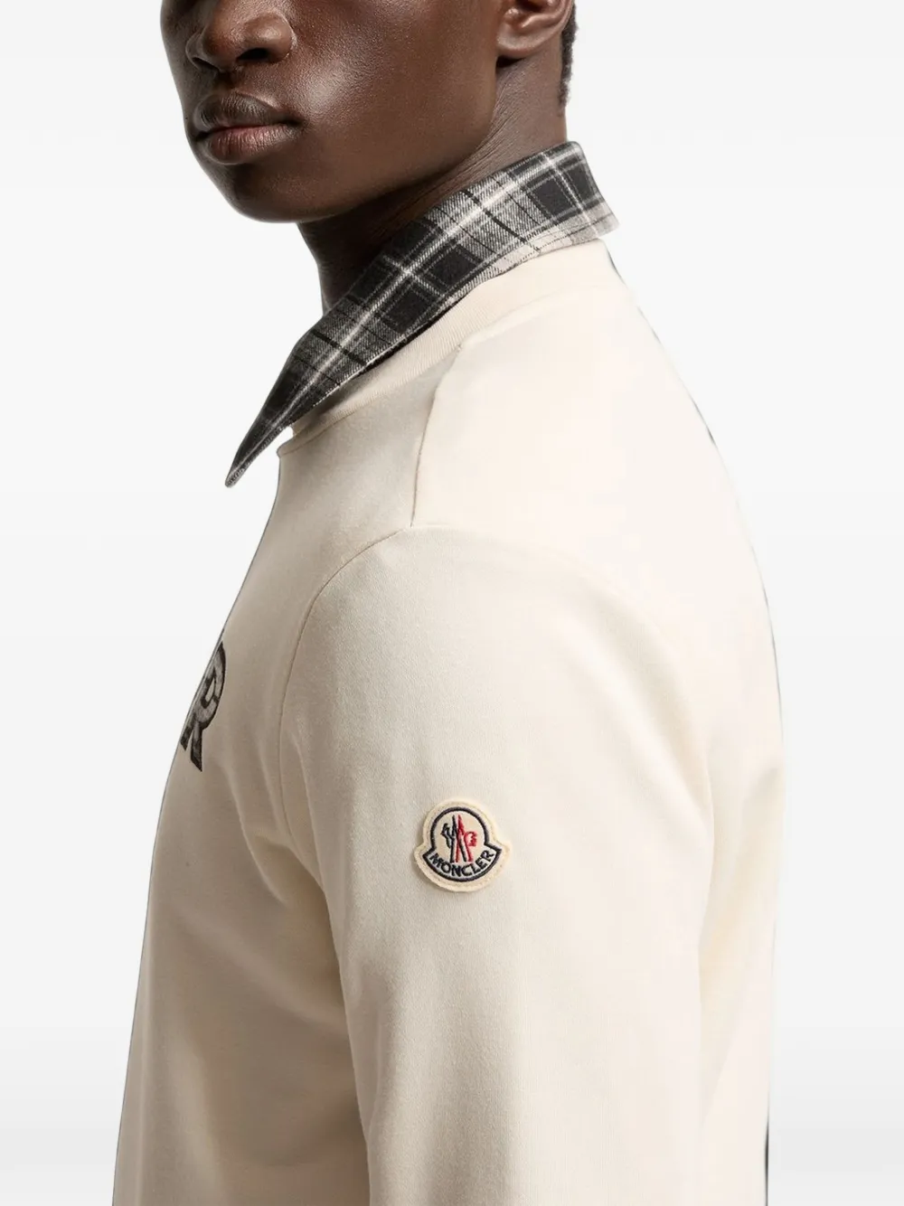 Moncler Sweater met logoprint Beige
