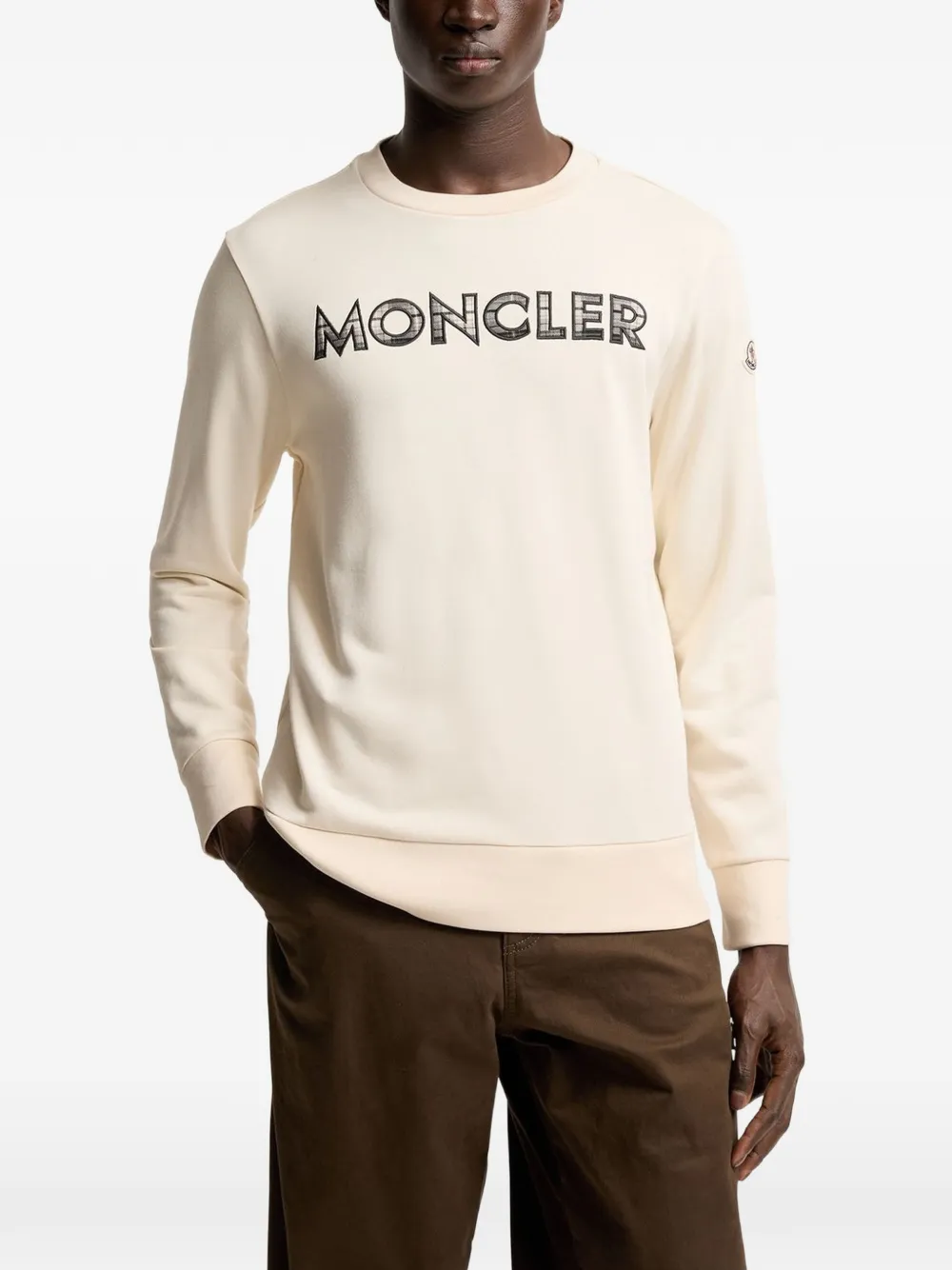 Moncler Sweater met logoprint Beige