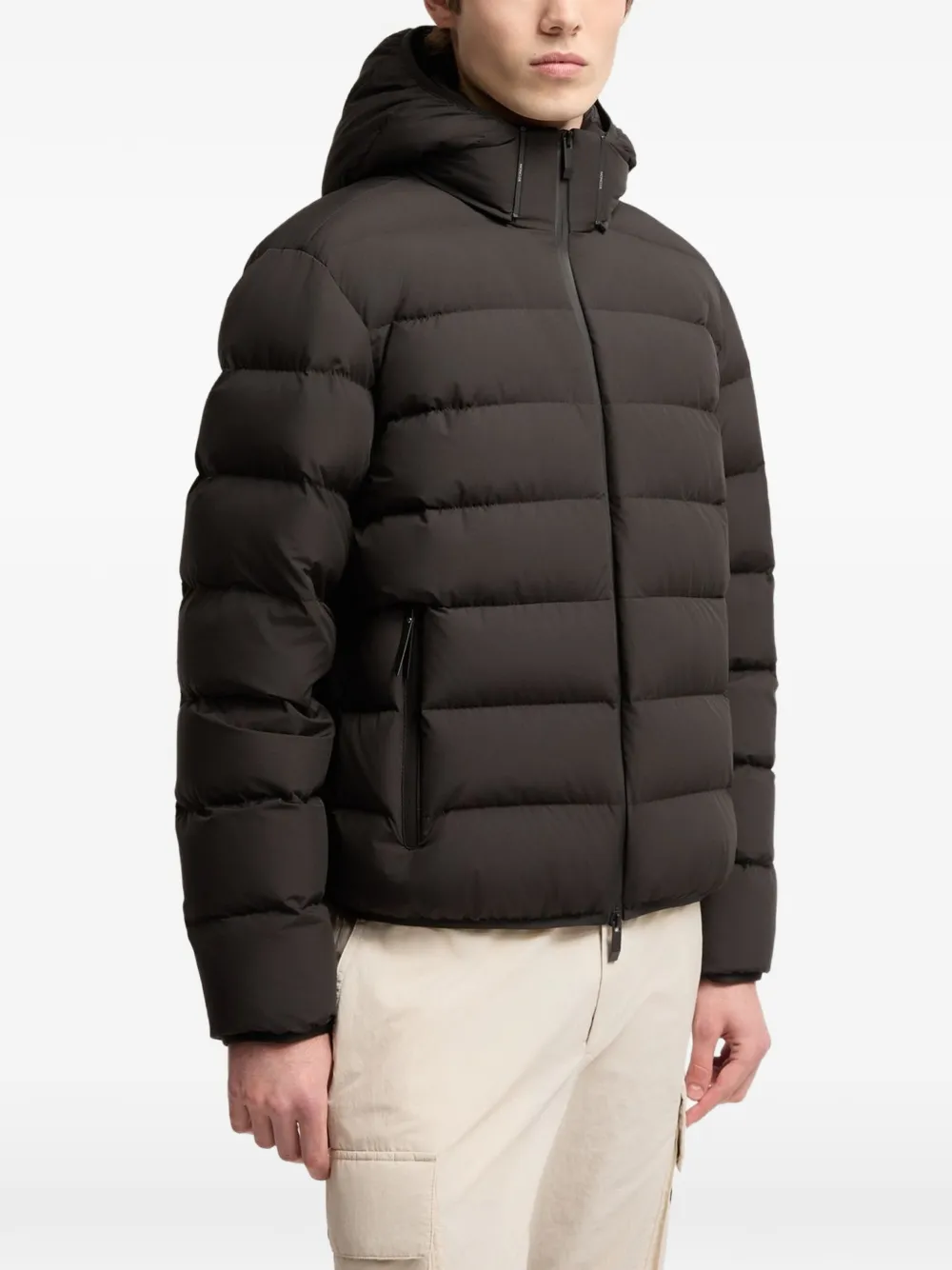 Moncler Arajoki gewatteerd jack met capuchon Zwart