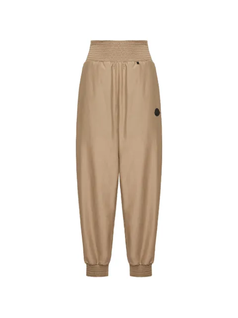 Moncler logo-patch smocked-waist track pants