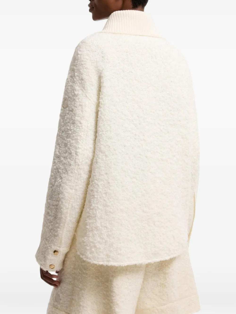 Moncler Jack met bouclé textuur en rits Wit