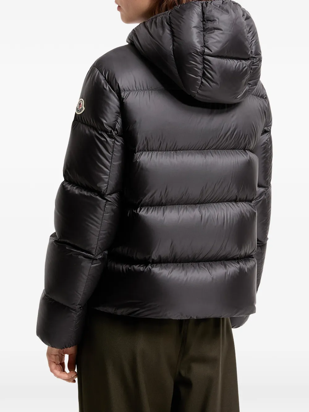 Moncler Gewatteerd donsjack met capuchon Zwart
