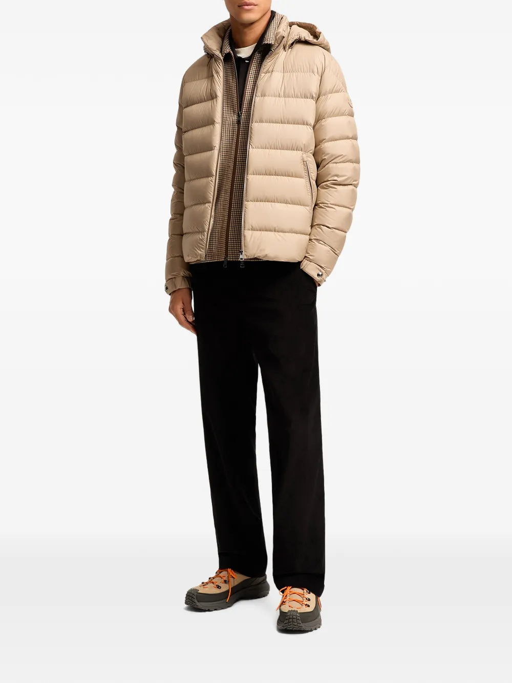 Moncler Gewatteerd jack met capuchon Beige
