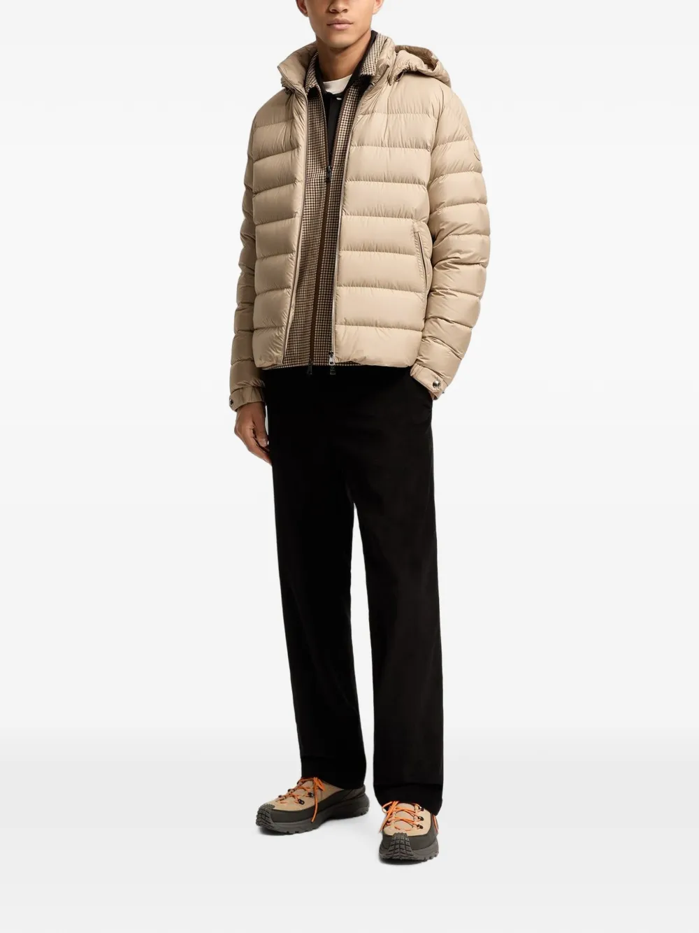 Moncler Gewatteerd jack met capuchon Beige