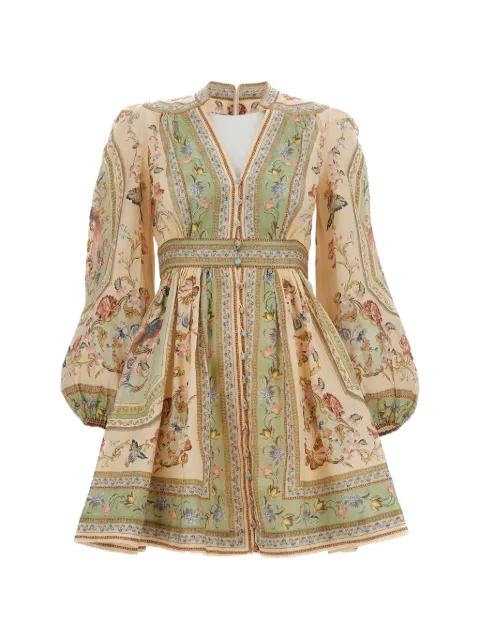 ZIMMERMANN floral-print linen mini dress