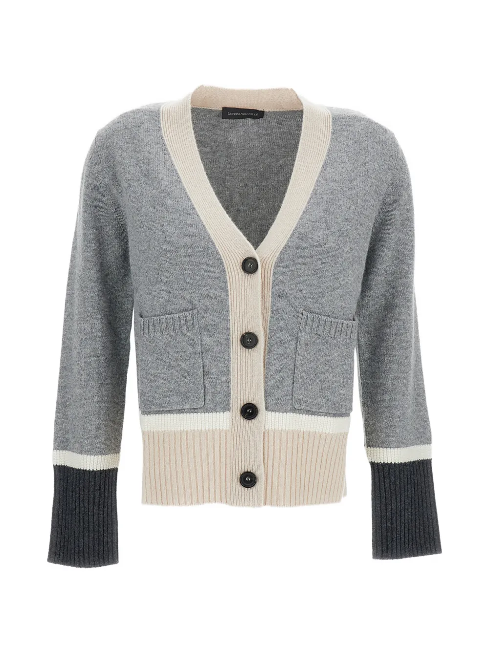 Lorena Antoniazzi colour-block button-up cardigan - Grau