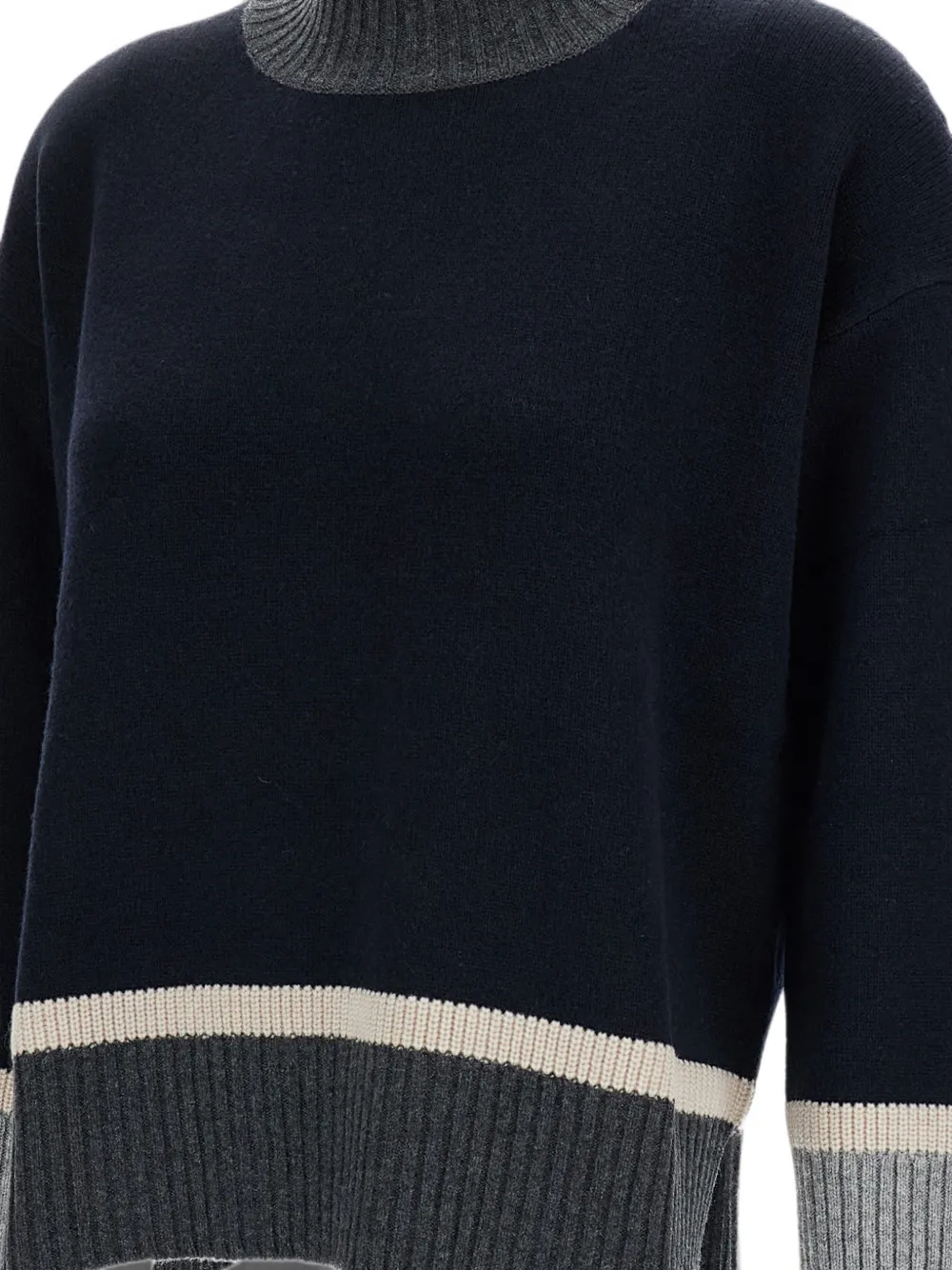 Lorena Antoniazzi Trui met colourblocking en geribbelde afwerking Blauw