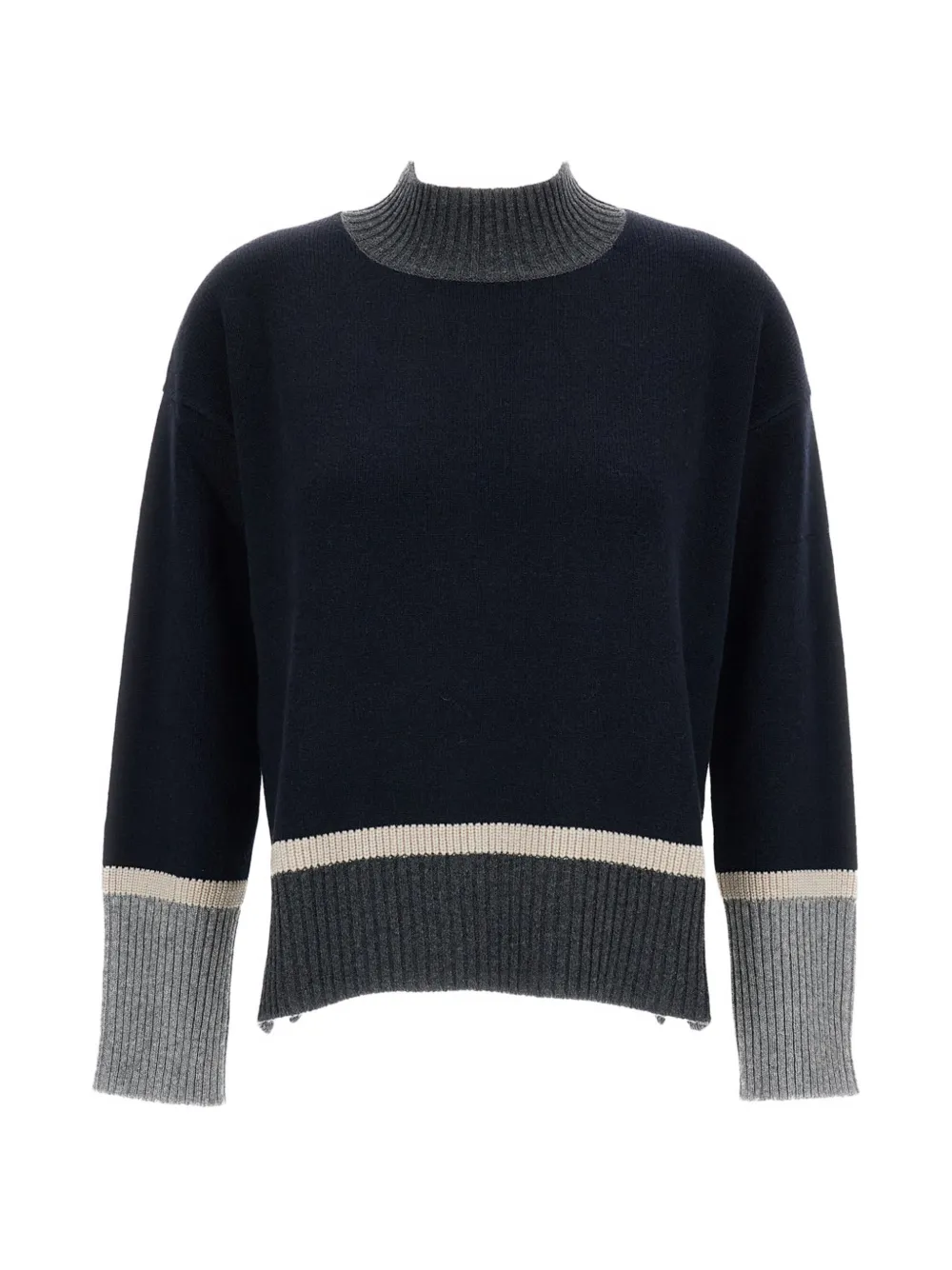 Lorena Antoniazzi colour-block ribbed-trim sweater - Blau