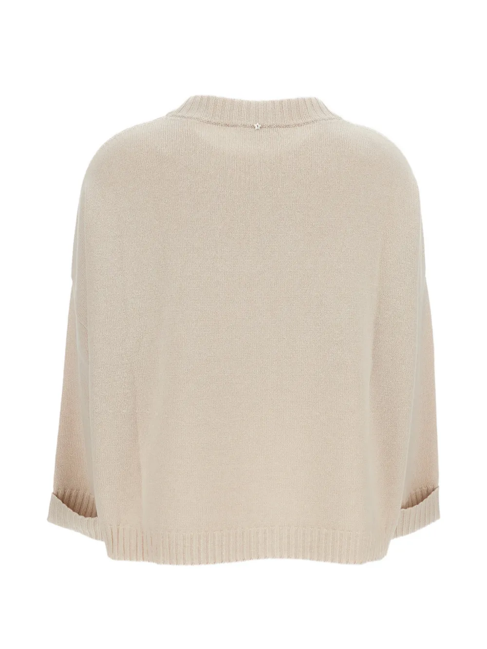 Lorena Antoniazzi Trui met ronde hals en ster-intarsia Beige
