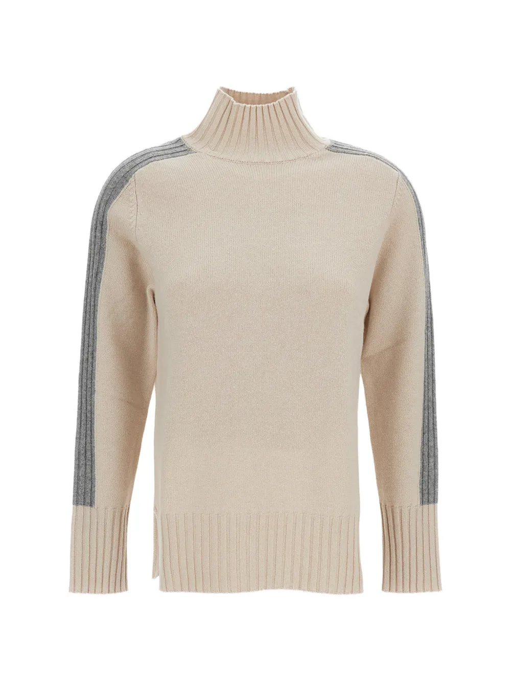 Lorena Antoniazzi high-neck stripe-detail sweater - Nude