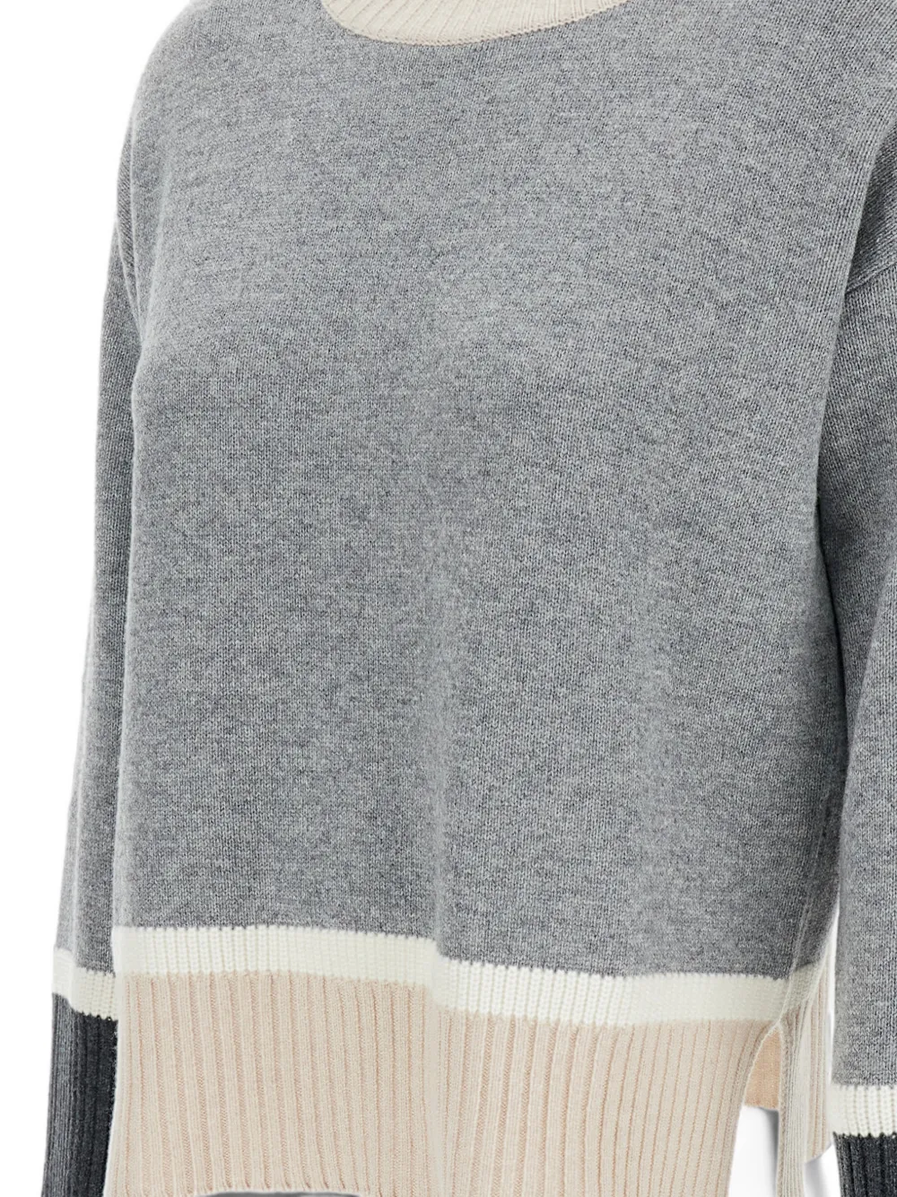Lorena Antoniazzi Trui met colourblocking en hoge hals Grijs