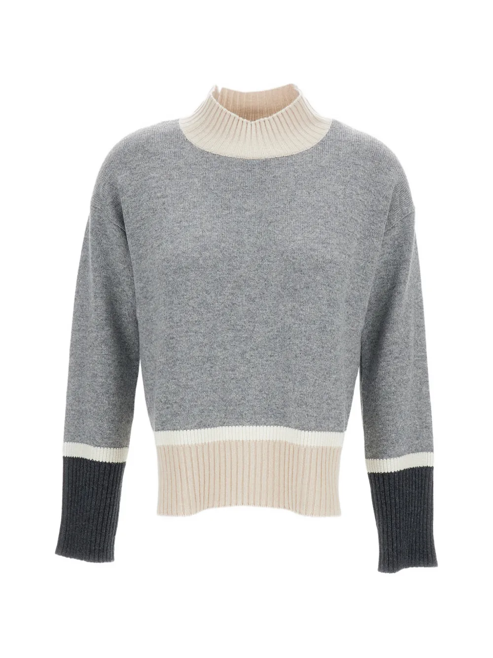 Lorena Antoniazzi colour-block high-neck sweater - Grau