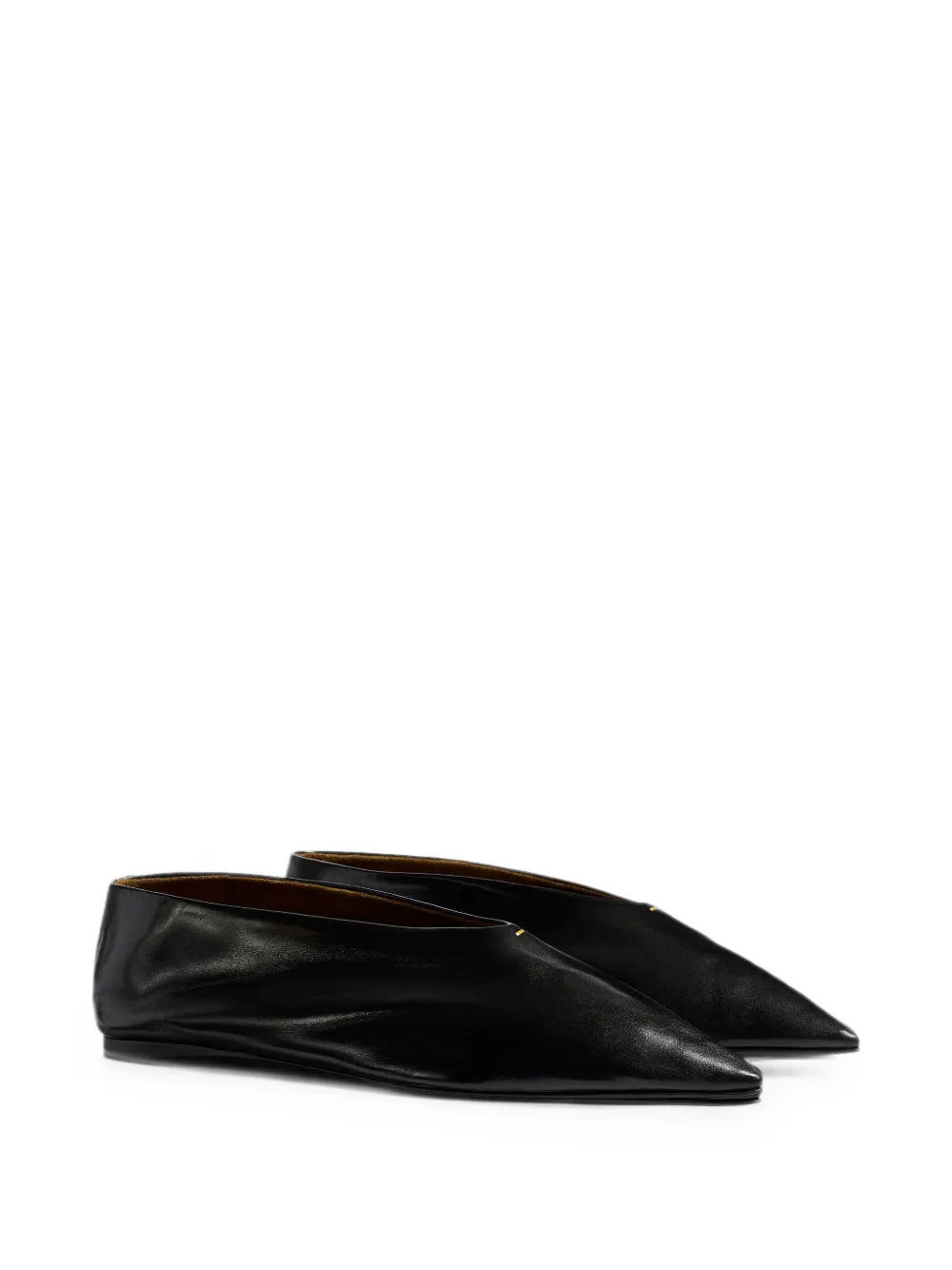 KHAITE staple-detail ballet flats Zwart