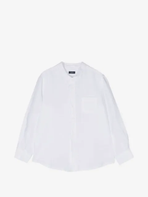 Il Gufo band-collar patch-pocket shirt