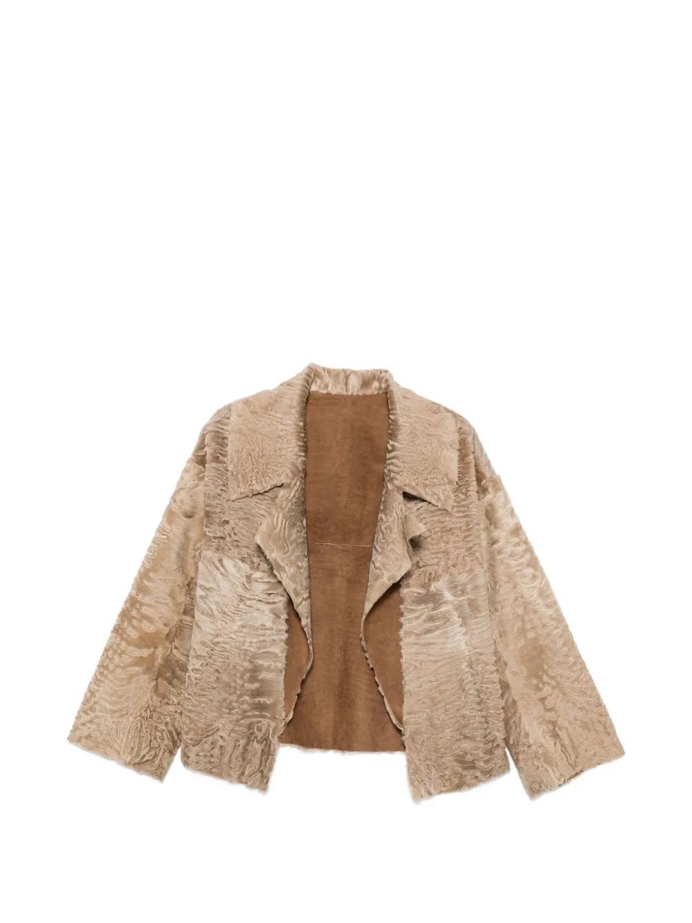 Liska Strukturierte Jacke mit fallendem Revers - Nude