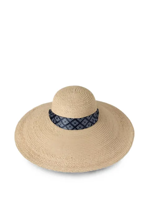 Mulberry scarf-detail raffia sun hat