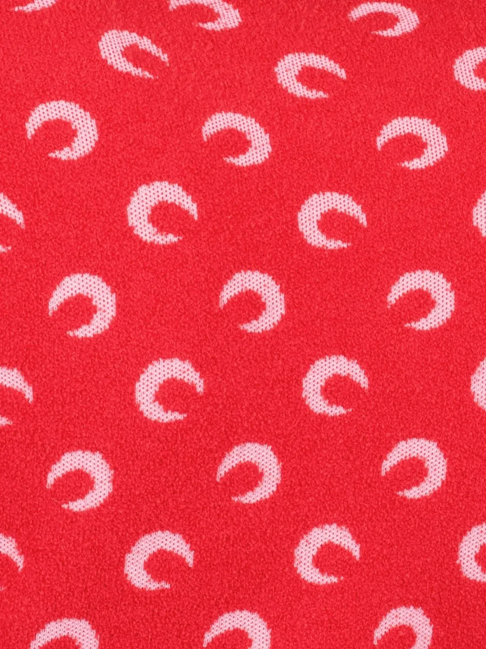 Marine Serre Moon Bouclette T-shirt van biologisch katoen met ronde hals en jacquard Rood