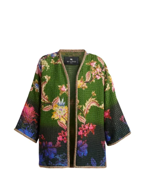 ETRO cardigan mi-long à fleurs en jacquard