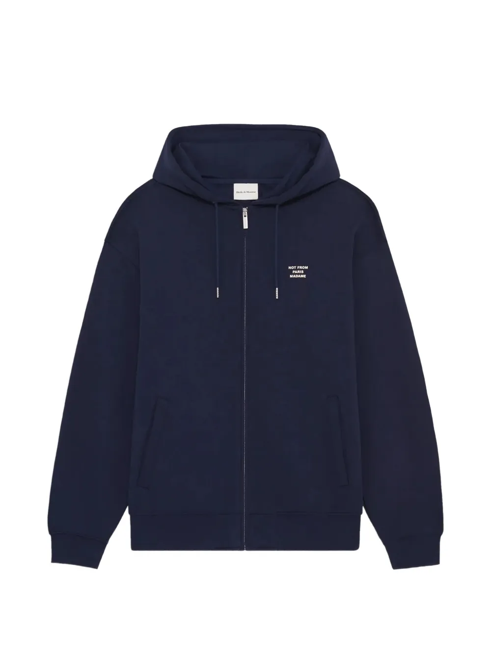 Drôle De Monsieur logo-print zip-up hoodie - Blue