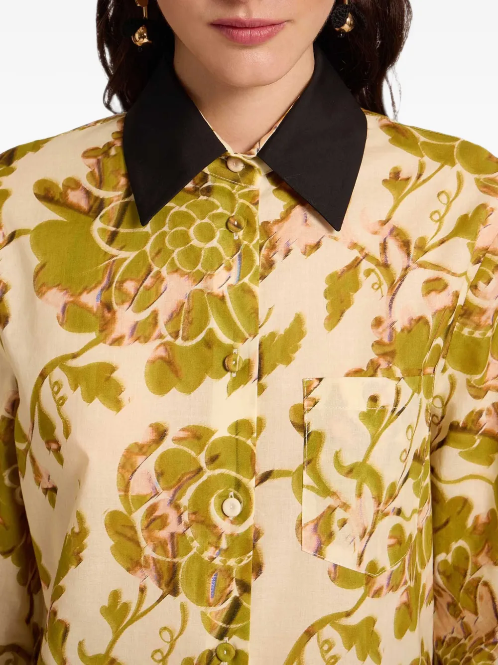 La DoubleJ Blouse met bloemenprint Beige