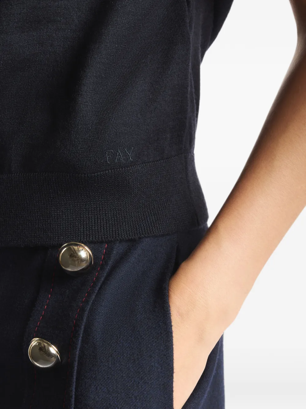 Fay T-shirt met V-hals Blauw