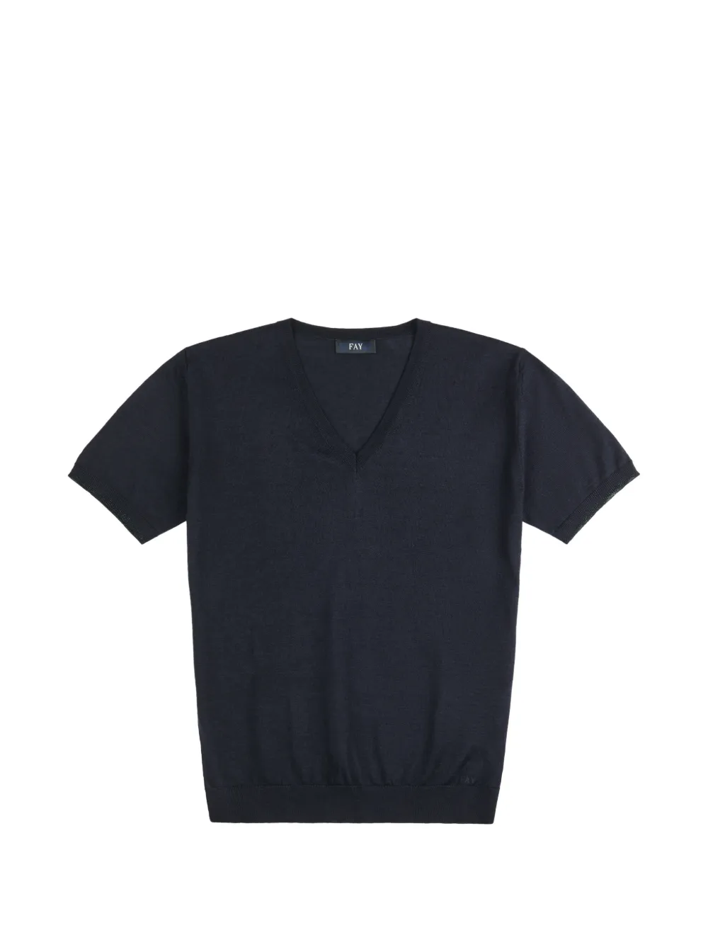 Fay V-neck short-sleeve T-shirt - Blau