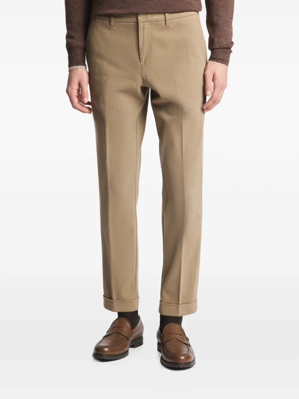 Fay Broek met omgeslagen pijpen Beige