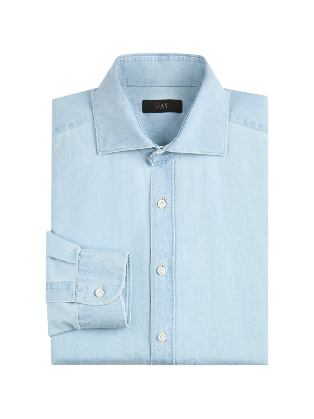 Fay spread-collar denim shirt - Blu