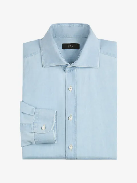 Fay spread-collar denim shirt