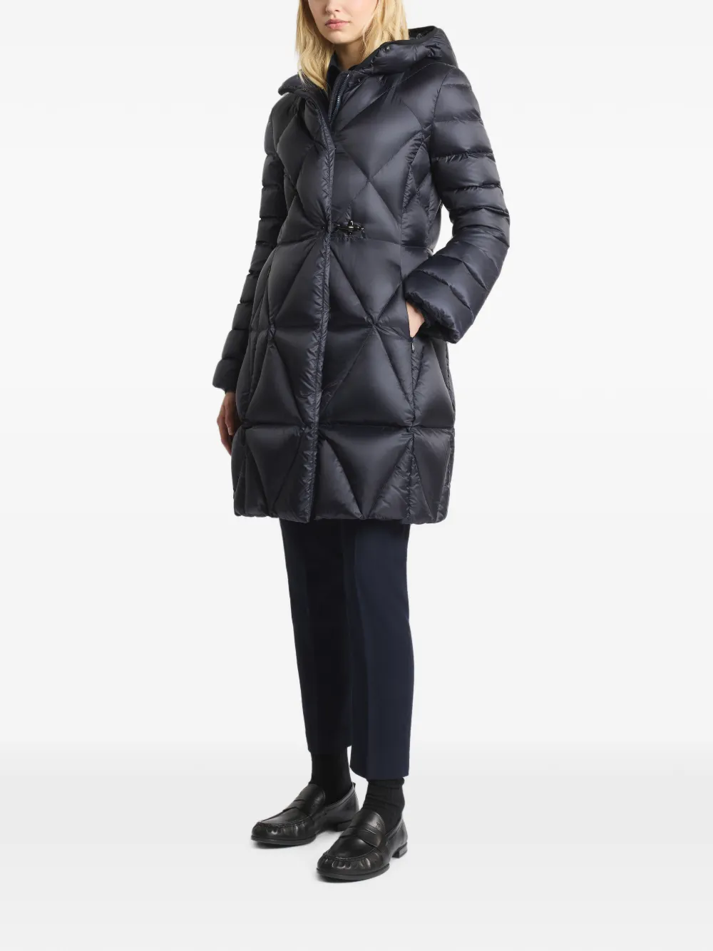 Fay Gewatteerd jack met argyle-patroon Blauw