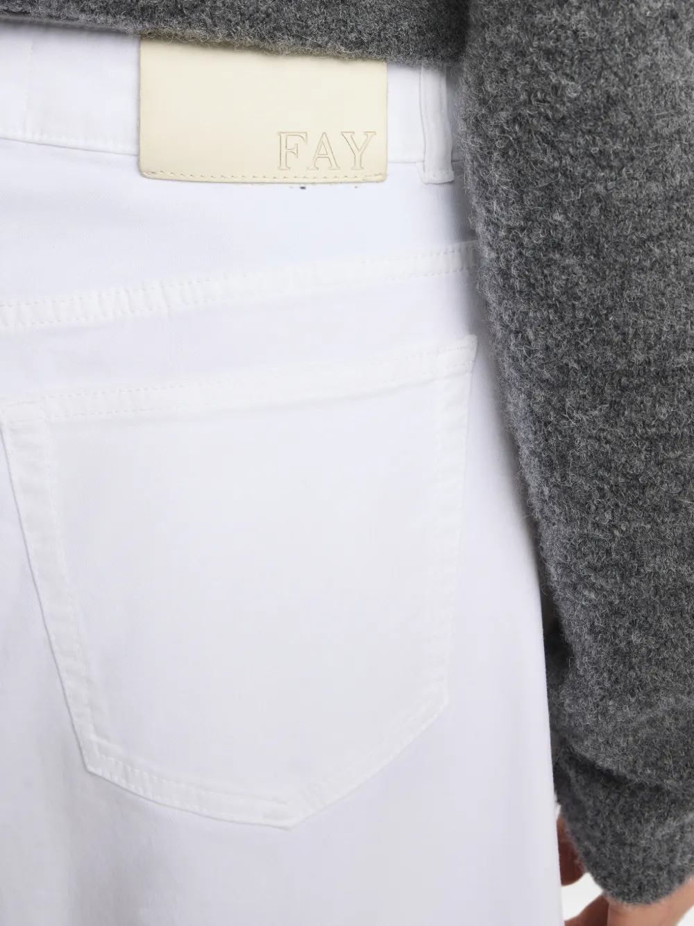 Fay Baggy broek met vijf zakken Wit