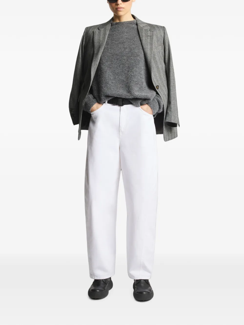 Fay Baggy broek met vijf zakken Wit