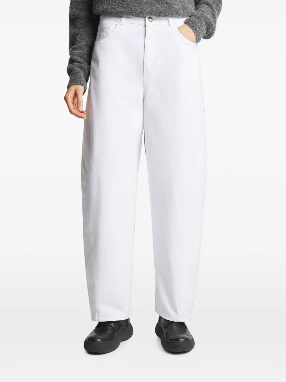 Fay Baggy broek met vijf zakken Wit
