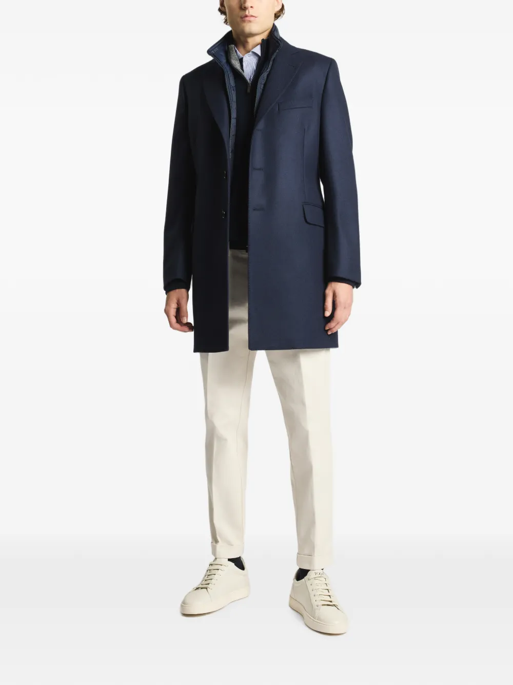 Fay Double Coat jas met bodywarmer Blauw