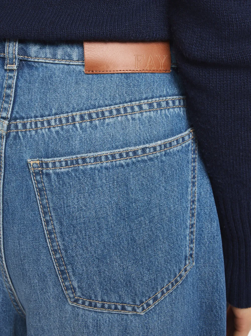 Fay Baggy jeans met vijf zakken Blauw