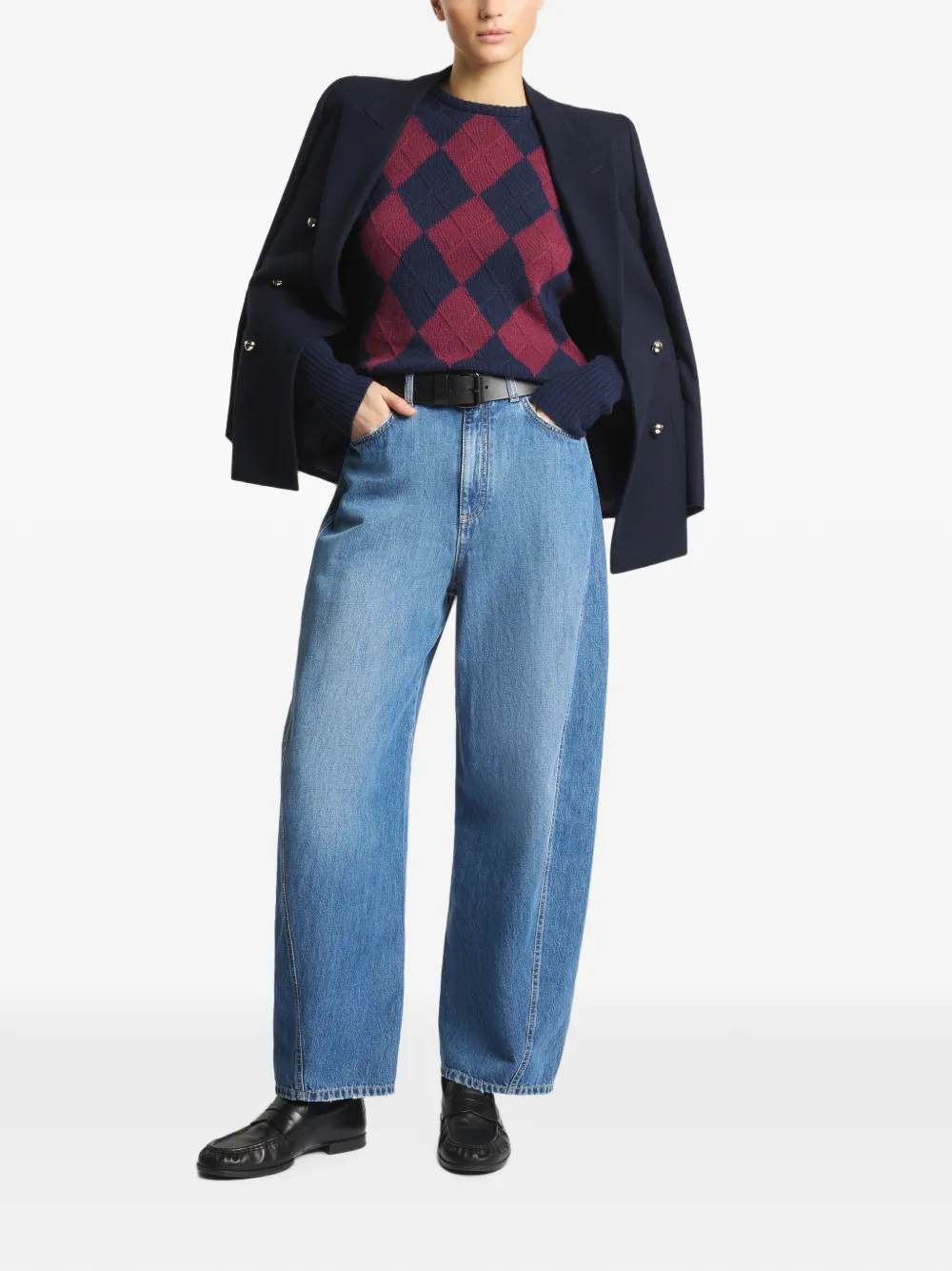 Fay Baggy jeans met vijf zakken Blauw