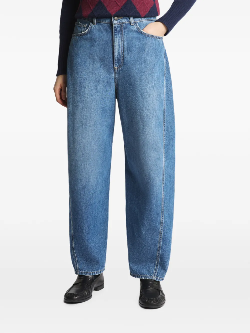 Fay Baggy jeans met vijf zakken Blauw