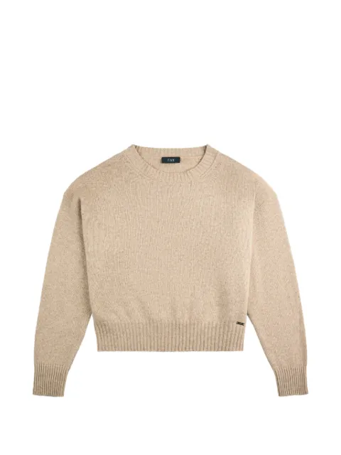 Fay logo-plaque crew-neck sweater