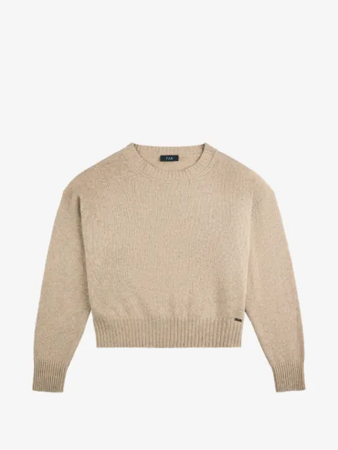 Fay logo-plaque crew-neck sweater