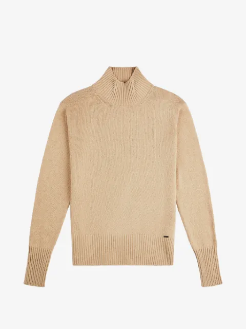 Fay high-neck ribbed-trim sweater