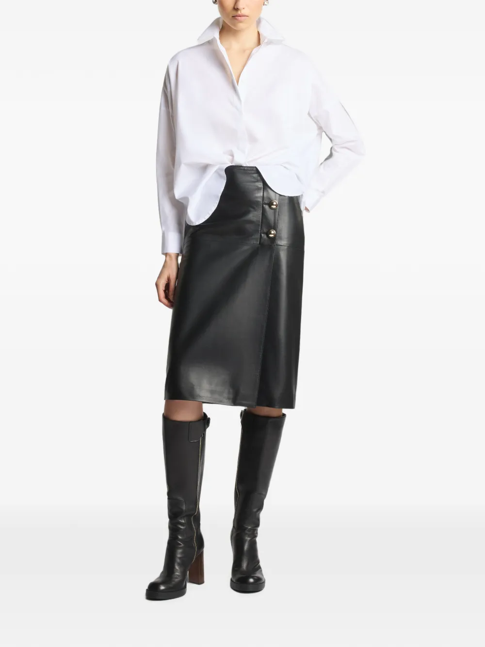 Fay oversized long-sleeve shirt - Bianco