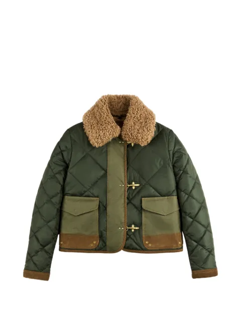 Fay quilted shearling-collar jacket