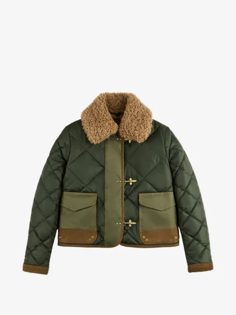Fay quilted shearling-collar jacket