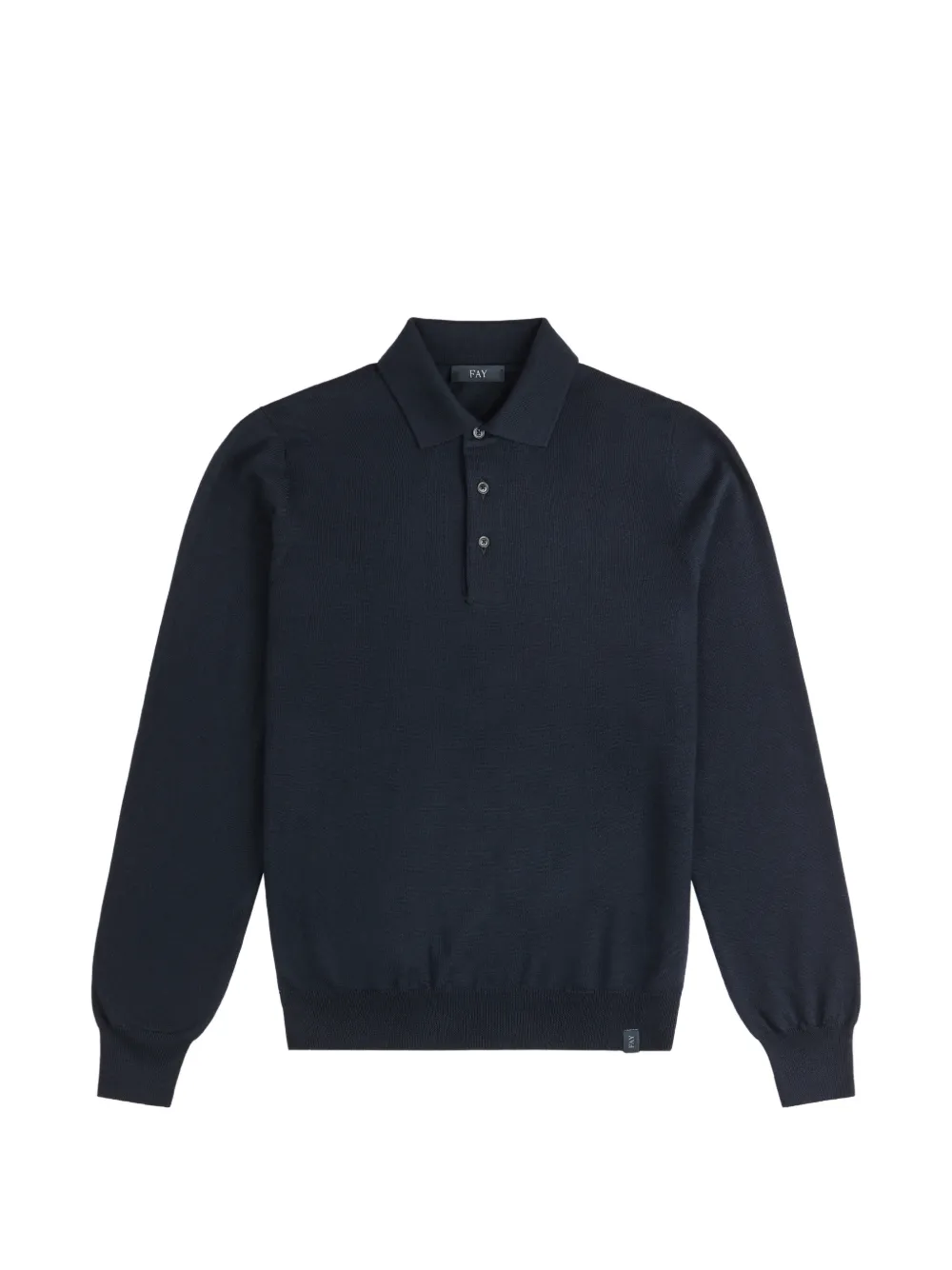 Fay long-sleeve polo-collar sweater Blauw