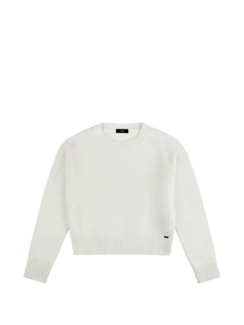 Fay logo-plaque crew-neck sweater