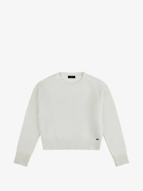 Fay logo-plaque crew-neck sweater