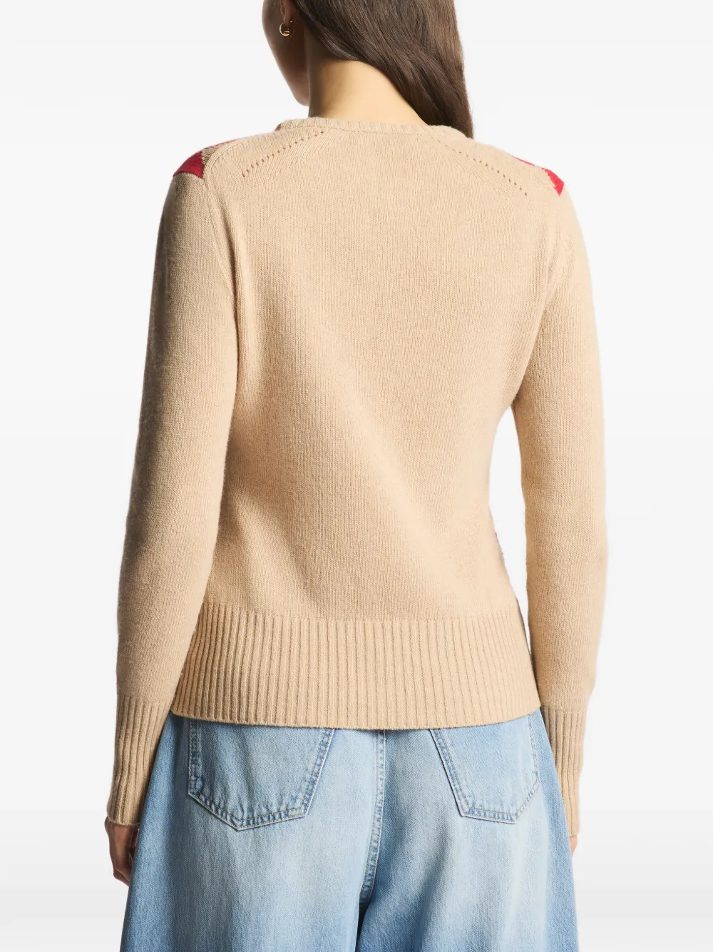 Fay Argyle-pattern Cable-knit Sweater In Neutrals