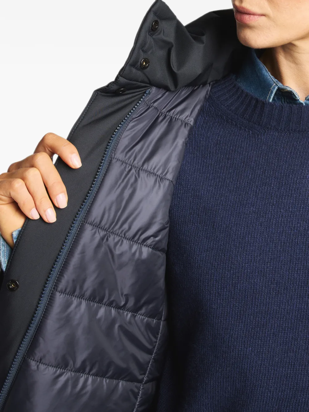 Fay toggle-fastening high-neck jacket Zwart