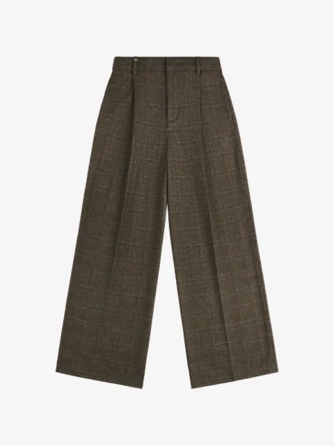 Fay checked pleated trousers
