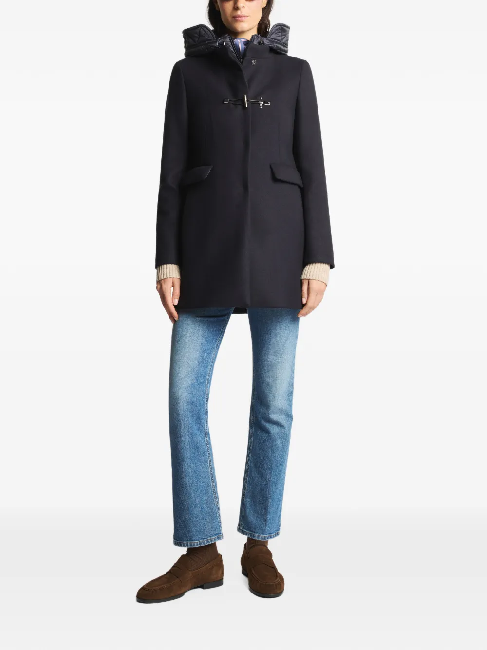 Fay toggle-fastening hooded coat Zwart